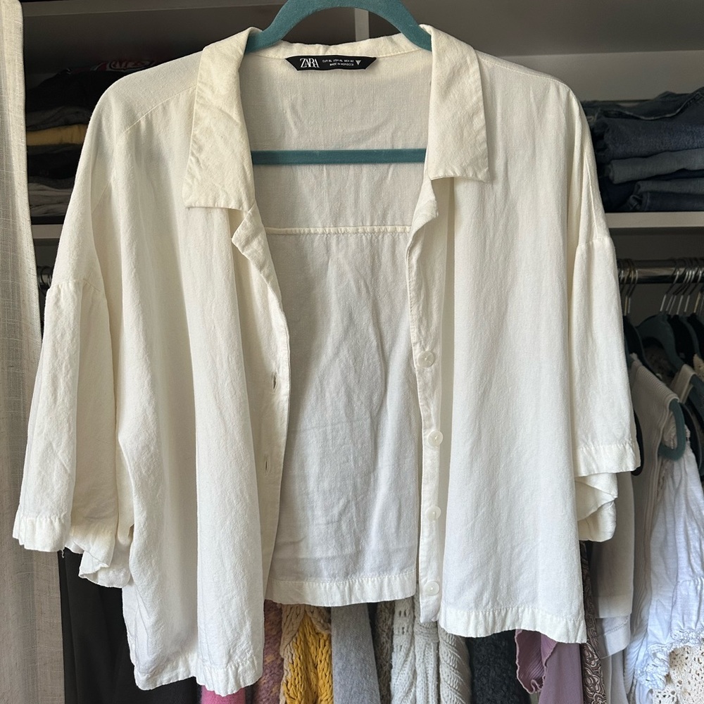 Zara cropped blouse